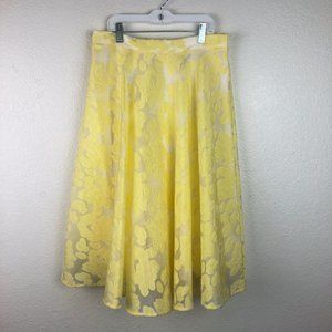 Francesca's Collection A-Line Yellow Floral Skirt